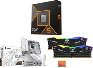 AMD Ryzen 5 9600X 6-Core 3.9GHz, Radeon Graphics, AM5 65W, GIGABYTE B850 AORUS ELITE WIFI7 Motherboard, ATX, DDR5, 3x M.2, PCIe 5.0, USB-C, 2.5GbE LAN, 5-Year Warranty, Team T-Force Delta RGB 32GB DDR5 6000 RAM AMD Ryzen 5 9600X 6-Core 3.9GHz, Radeon Graphics, AM5 65W, GIGABYTE B850 AORUS ELITE WIFI7 Motherboard, ATX, DDR5, 3x M.2, PCIe 5.0, USB-C, 2.5GbE LAN, 5-Year Warranty, Team T-Force Delta RGB 32GB DDR5 6000 RAM
