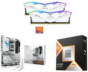 Team T-Force Delta RGB 64GB (2x32GB) DDR5 6000 RAM, ASUS ROG STRIX X870-A GAMING WIFI AMD AM5 X870 ATX motherboard, AMD Ryzen 7 9800X3D 8-Core 5.2 GHz Processor, WiFi 7, PCIe 5.0, USB4, AI OCing Team T-Force Delta RGB 64GB (2x32GB) DDR5 6000 RAM, ASUS ROG STRIX X870-A GAMING WIFI AMD AM5 X870 ATX motherboard, AMD Ryzen 7 9800X3D 8-Core 5.2 GHz Processor, WiFi 7, PCIe 5.0, USB4, AI OCing