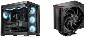 PCCOOLER CPS C3 T700 PC Case, Dual-Chamber Mid-Tower ATX Case, High-Airflow Computer Case, BTF Motherboard Supports, Sturdy Tempered Glass Front & Side Panels, Black (Fans Not Included) and PCCOOLER CPS RZ500 CPU Air Cooler, 5 Direct Contact Heat Pipes, Fully Covering CPU Hotspot, 255W TDP, 155mm (H), 120mm PWM Fan, for AMD AM5/AM4 & Intel 1851/1700/1200/115X, Black PCCOOLER CPS C3 T700 PC Case, Dual-Chamber Mid-Tower ATX Case, High-Airflow Computer Case, BTF Motherboard Supports, Sturdy Tempered Glass Front & Side Panels, Black (Fans Not Included) and PCCOOLER CPS RZ500 CPU Air Cooler, 5 Direct Contact Heat Pipes, Fully Covering CPU Hotspot, 255W TDP, 155mm (H), 120mm PWM Fan, for AMD AM5/AM4 & Intel 1851/1700/1200/115X, Black