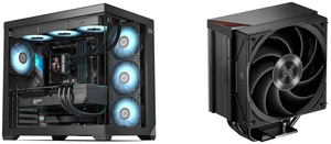 PCCOOLER CPS C3 T700 PC Case, Dual-Chamber Mid-Tower ATX Case, High-Airflow Computer Case, BTF Motherboard Supports, Sturdy Tempered Glass Front & Side Panels, Black (Fans Not Included) and PCCOOLER CPS RZ400 V2 CPU Air Cooler, 4 Direct Contact Heat Pipes, 240W TDP, Aluminum Top Cover, 155mm Tall, 120mm PWM Slient Fan, for Intel LGA 1851/1700/1200/115X & AMD AM5/AM4, Black PCCOOLER CPS C3 T700 PC Case, Dual-Chamber Mid-Tower ATX Case, High-Airflow Computer Case, BTF Motherboard Supports, Sturdy Tempered Glass Front & Side Panels, Black (Fans Not Included) and PCCOOLER CPS RZ400 V2 CPU Air Cooler, 4 Direct Contact Heat Pipes, 240W TDP, Aluminum Top Cover, 155mm Tall, 120mm PWM Slient Fan, for Intel LGA 1851/1700/1200/115X & AMD AM5/AM4, Black