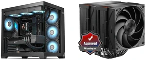 PCCOOLER CPS C3 T700 PC Case, Dual-Chamber Mid-Tower ATX Case, High-Airflow Computer Case, BTF Motherboard Supports, Sturdy Tempered Glass Front & Side Panels, Black (Fans Not Included) and PCCOOLER CPS RZ620 Dual Tower CPU Air Cooler, 6 Heat Pipes, 275W TDP, Aluminum Top Cover, 157.5mm Tall, 120mm PWM Silent Fans w/ 3 Modes, for Intel LGA 1851/1700/1200/115X & AMD AM5/AM4, Black PCCOOLER CPS C3 T700 PC Case, Dual-Chamber Mid-Tower ATX Case, High-Airflow Computer Case, BTF Motherboard Supports, Sturdy Tempered Glass Front & Side Panels, Black (Fans Not Included) and PCCOOLER CPS RZ620 Dual Tower CPU Air Cooler, 6 Heat Pipes, 275W TDP, Aluminum Top Cover, 157.5mm Tall, 120mm PWM Silent Fans w/ 3 Modes, for Intel LGA 1851/1700/1200/115X & AMD AM5/AM4, Black