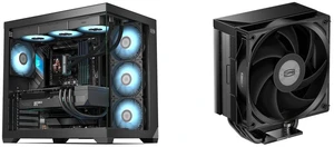 PCCOOLER CPS C3 T700 PC Case, Dual-Chamber Mid-Tower ATX Case, High-Airflow Computer Case, BTF Motherboard Supports, Sturdy Tempered Glass Front & Side Panels, Black (Fans Not Included) and PCCOOLER CPS RT500 TC CPU Air Cooler, 5 Direct Contact Heat Pipes, 245W TDP, 152mm Tall, 120mm PWM Slient Fan, for Intel LGA1851/1700/1200/115X & AMD AM5/AM4, Black PCCOOLER CPS C3 T700 PC Case, Dual-Chamber Mid-Tower ATX Case, High-Airflow Computer Case, BTF Motherboard Supports, Sturdy Tempered Glass Front & Side Panels, Black (Fans Not Included) and PCCOOLER CPS RT500 TC CPU Air Cooler, 5 Direct Contact Heat Pipes, 245W TDP, 152mm Tall, 120mm PWM Slient Fan, for Intel LGA1851/1700/1200/115X & AMD AM5/AM4, Black