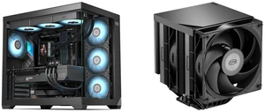 PCCOOLER CPS C3 T700 PC Case, Dual-Chamber Mid-Tower ATX Case, High-Airflow Computer Case, BTF Motherboard Supports, Sturdy Tempered Glass Front & Side Panels, Black (Fans Not Included) and PCCOOLER CPS RT720 TC Dual Tower CPU Air Cooler, 7 Heat Pipes, 270W TDP, Minimalist Top Cover, Tower Dual-Reinforced Structure, Hydraulic Bearing, for Intel LGA1851/1700/1200/115X & AMD AM5/AM4, Black PCCOOLER CPS C3 T700 PC Case, Dual-Chamber Mid-Tower ATX Case, High-Airflow Computer Case, BTF Motherboard Supports, Sturdy Tempered Glass Front & Side Panels, Black (Fans Not Included) and PCCOOLER CPS RT720 TC Dual Tower CPU Air Cooler, 7 Heat Pipes, 270W TDP, Minimalist Top Cover, Tower Dual-Reinforced Structure, Hydraulic Bearing, for Intel LGA1851/1700/1200/115X & AMD AM5/AM4, Black