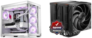 PCCOOLER CPS C3 T700 PC Case, Dual-Chamber Mid-Tower ATX Case, High-Airflow Computer Case, BTF Motherboard Supports, Sturdy Tempered Glass Front & Side Panels, White (Fans Not Included) and PCCOOLER CPS RZ620 Dual Tower CPU Air Cooler, 6 Heat Pipes, 275W TDP, Aluminum Top Cover, 157.5mm Tall, 120mm PWM Silent Fans w/ 3 Modes, for Intel LGA 1851/1700/1200/115X & AMD AM5/AM4, Black PCCOOLER CPS C3 T700 PC Case, Dual-Chamber Mid-Tower ATX Case, High-Airflow Computer Case, BTF Motherboard Supports, Sturdy Tempered Glass Front & Side Panels, White (Fans Not Included) and PCCOOLER CPS RZ620 Dual Tower CPU Air Cooler, 6 Heat Pipes, 275W TDP, Aluminum Top Cover, 157.5mm Tall, 120mm PWM Silent Fans w/ 3 Modes, for Intel LGA 1851/1700/1200/115X & AMD AM5/AM4, Black