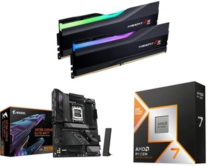 G.SKILL Trident Z5 RGB Series Model F5-6000J3636F16GX2-TZ5RK + GIGABYTE X870E AORUS ELITE WIFI7 AM5 LGA 1718, ATX, DDR5, 4x M.2, PCIe 5.0, USB4, Wi-Fi 7, 2.5GbE LAN, EZ-Latch + AMD Ryzen 7 9850X3D Desktop Processor