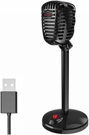 With Mute Button and Rotatable USB Computer Microphone, Compatible with PC Laptop Desktop Mac, Playback and Plug-in Microphone Recording