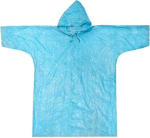 ASR Outdoor Emergency Poncho Blue Polyethylene Rain Gear Camping One Size 5pk