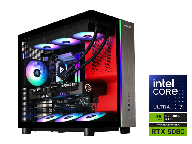 STORMCRAFT Gaming PC PHANTOM INTEL Core Ultra 7 265F NVIDIA RTX 5080 - AI Powered 32GB DDR5 6000MHz RGB 2TB NVMe SSD 360mm AIO 850W PSU Windows 11