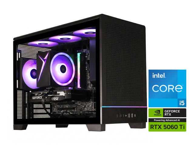 STORMCRAFT Gaming PC VIPER INTEL Core i5- 14400F NVIDIA GeForce RTX 5060 Ti- 8GB 1TB SSD 16GB DDR4 3200MHz RGB Windows 11 Home - VI1440FBB-56TN1