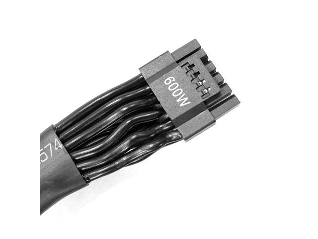 SUPER FLOWER 600W PCIe 5.0 / Gen 5 12VHPWR PSU Cable - Black - Fits LEADEX TITANIUM 850W / 1000W, LEADEX PLATINUM SE Series PSUs via Dual 8-pin PCIe -