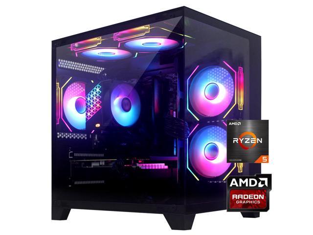 YLZKIX Gaming PC,AMD Ryzen 5 5600 3.5GHz(up to 4.4GHz), Radeon RX 6600 8GB Desktop Computer, 1TB NVMe SSD, 16GB DDR4 3200MHz, ,550W PSU,USB