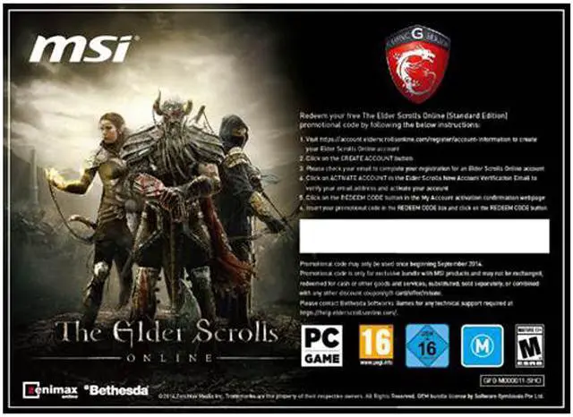 Main image of MSI The Elder Scrolls Online Digital Download Code