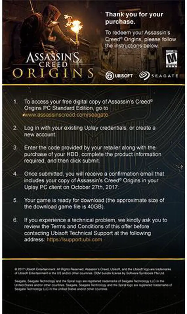 Alt view image 2 of 2 - Seagate Gift Assassin's Creed Origins