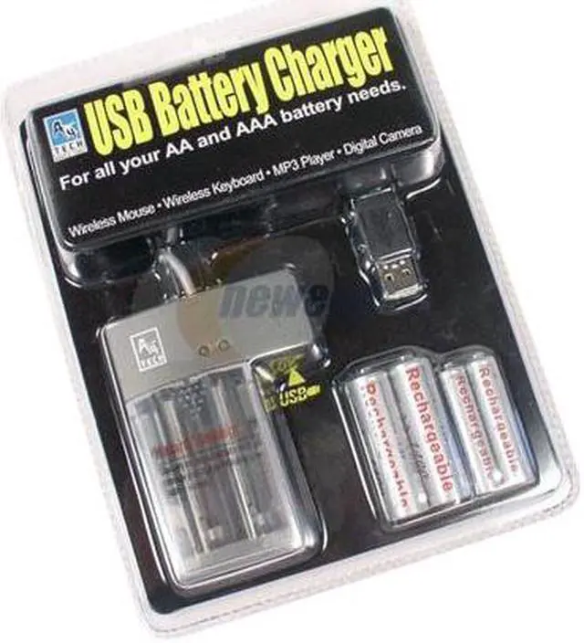 Main image of A4Tech CG-5 4-pack AA Ni-MH 1400mAh and AAA 600 mAh batteries AA & AAA Ni-MH Rechargeable Batteries & Charger Kit