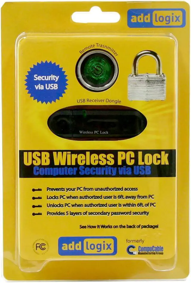 Alt view image 3 of 3 - addlogix USB-SL-WL USB Wireless PC Lock