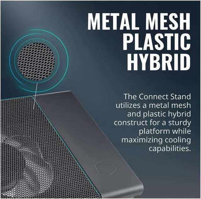 Alt view image 6 of 12 - Cooler Master NotePal Connect Stand Network Devices Cooling Solution, Metal Mesh, SickleFlow 120 Reverse Edition fan, and USB Connectivity