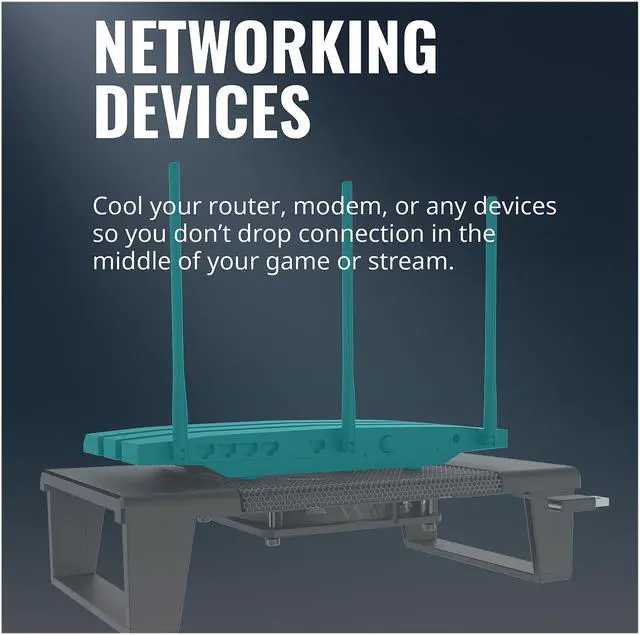 Alt view image 10 of 12 - Cooler Master NotePal Connect Stand Network Devices Cooling Solution, Metal Mesh, SickleFlow 120 Reverse Edition fan, and USB Connectivity