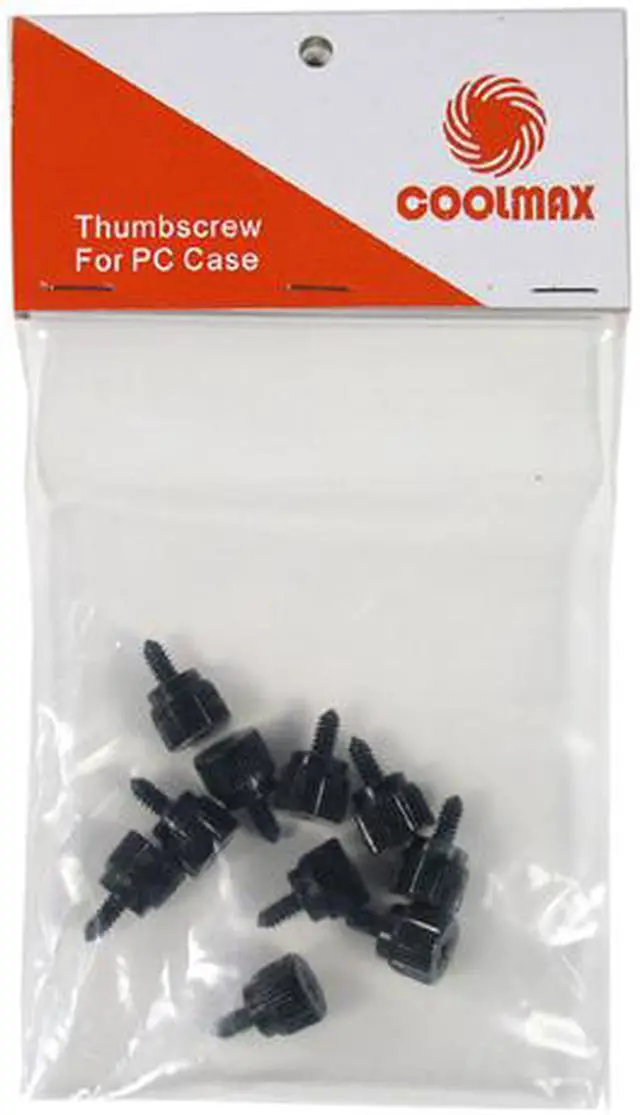 Main image of COOLMAX Thumb Screw BLK 10-PK Thumb Screw (10 screws in a bag), Black Anodized