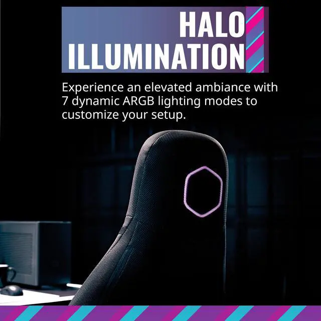 Alt view image 10 of 14 - Cooler Master Synk X Ultra Black Ergonomic Real-Time Tactile Immersion Chair, Retractable Leg Rest, All-in-one Controller, Breathable Fabric, Stable Rolling Base, Solid Structure (IXC-SX1-K-US1)