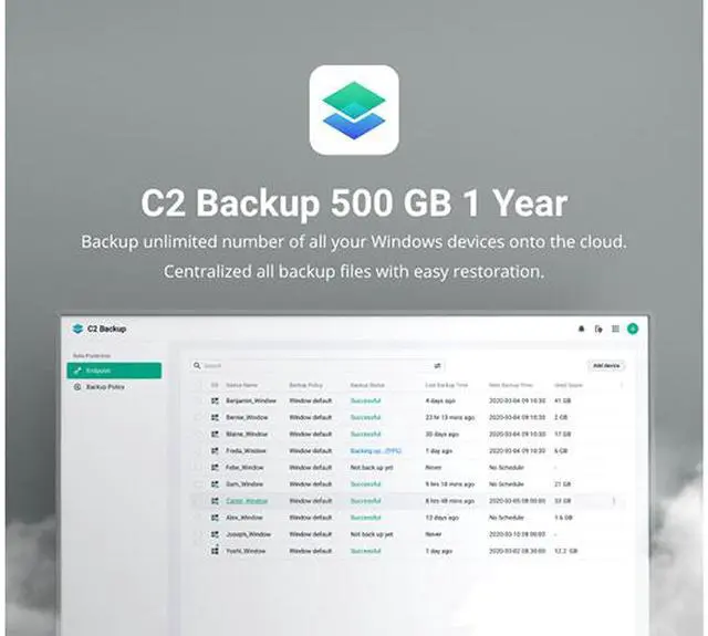 Main image of Synology Gift - C2 Backup License 500GB 1 Year Subscription - North America (Digital Code)
