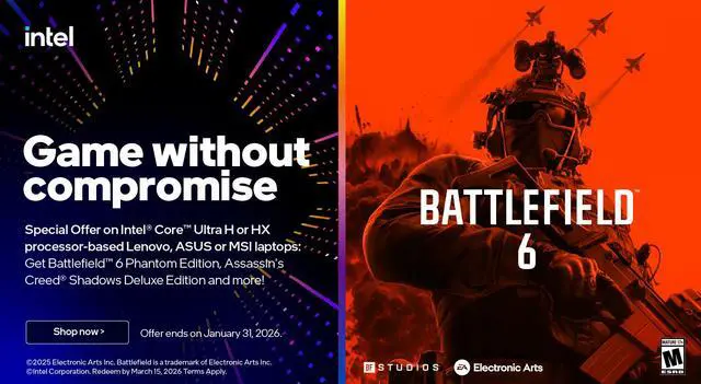 Intel Holiday Platinum Bundle 2025 (Gaming Laptop)