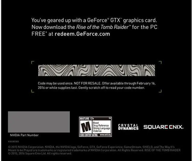 Alt view image 2 of 2 - NVIDIA Gift - Rise of the Tomb Raider