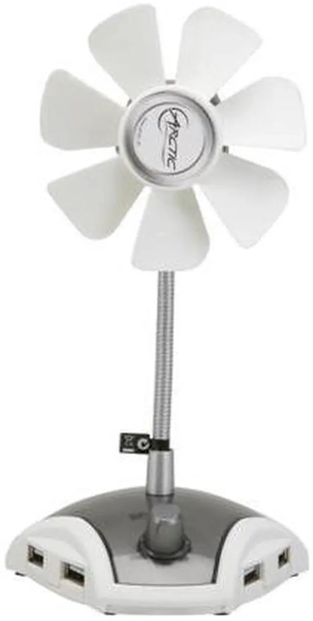 Alt view image 2 of 5 - ARCTIC Breeze Pro USB-Powered 92mm Desktop Fan, Adjustable Fan Speed, 4-Port USB Hub - White