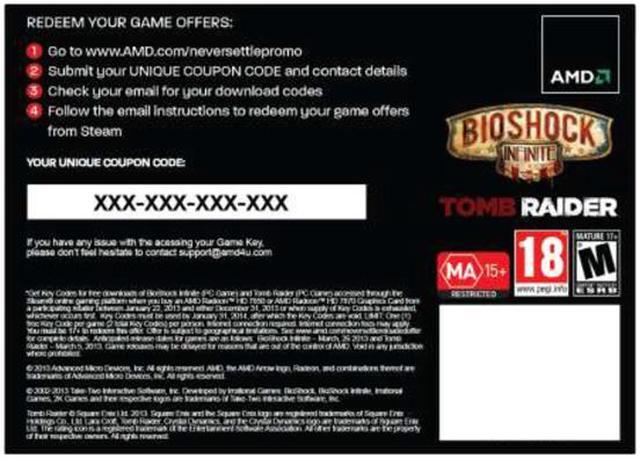 Alt view image 2 of 3 - AMD Gift FARCRY3 Blood Dragon BIOSHOCK TOMB RAIDER
