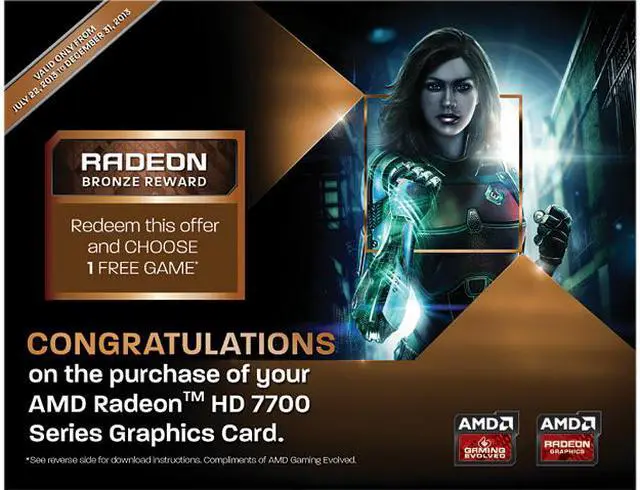 Main image of AMD GIFT - RADEON BRONZE REWARD for ONE FREE Game