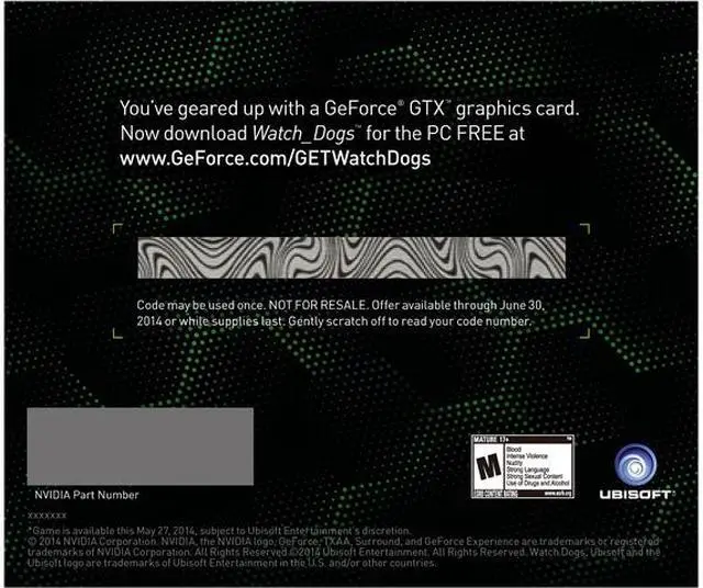 Alt view image 2 of 2 - NVIDIA Gift - Watch Dogs