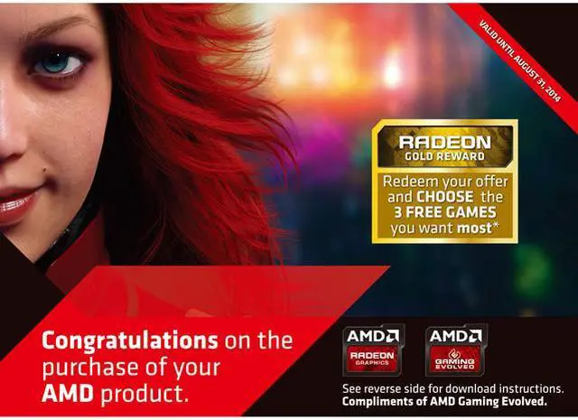 Main image of GIFT AMD GOLD 3 GAMES 2014 (Up to $150 Retail Value)
