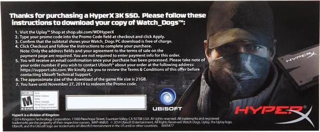 Main image of HyperX Gift - Watch Dogs Vouchers