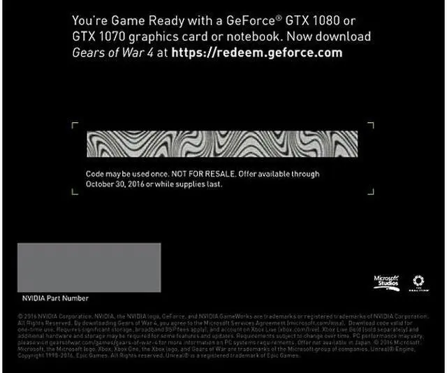 Alt view image 2 of 2 - NVIDIA Gift - Coupon Code for Gears of War 4