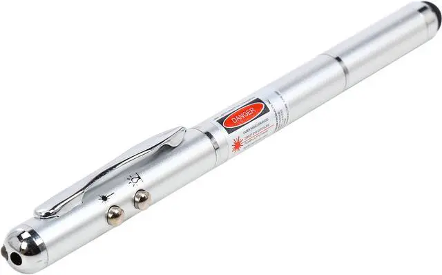 Main image of Silver Metal Pen With Stylus / Laser / LED In A Box With Extra Battery Set