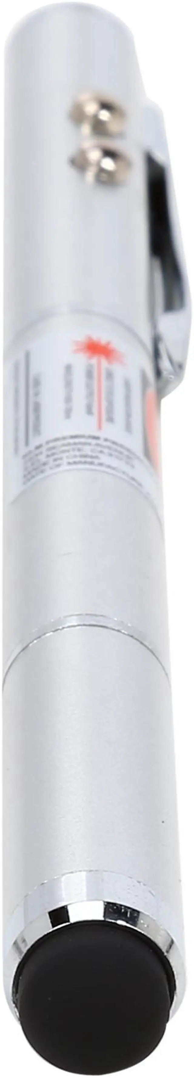 Alt view image 3 of 6 - Silver Metal Pen With Stylus / Laser / LED In A Box With Extra Battery Set