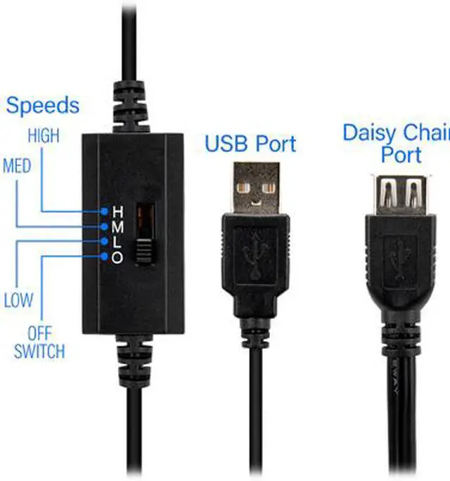 Alt view image 2 of 7 - Rosewill 120mm External USB Fan with Adjustable Multi-Speed Controller, Plug and Play, Quiet Operation Cabinet Cooling for Computer, Gaming Console, Audio/Video Electronics - RUF-17001