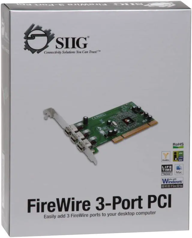 Alt view image 6 of 6 - SIIG 3-port 1394 (FireWire) PCI adapter Model NN-400012-S8