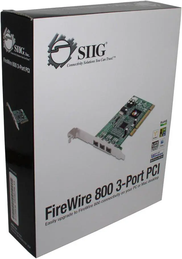 Alt view image 3 of 3 - SIIG FireWire 800 3-Port PCI Model NN-830012-S2