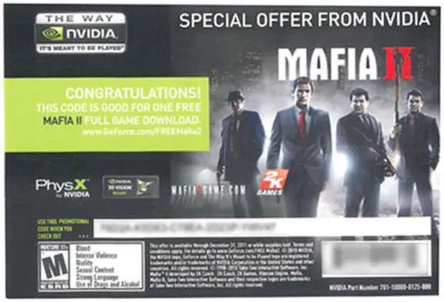 Alt view image 2 of 2 - NVIDIA Free Just Cause 2 + Mafia II Coupon