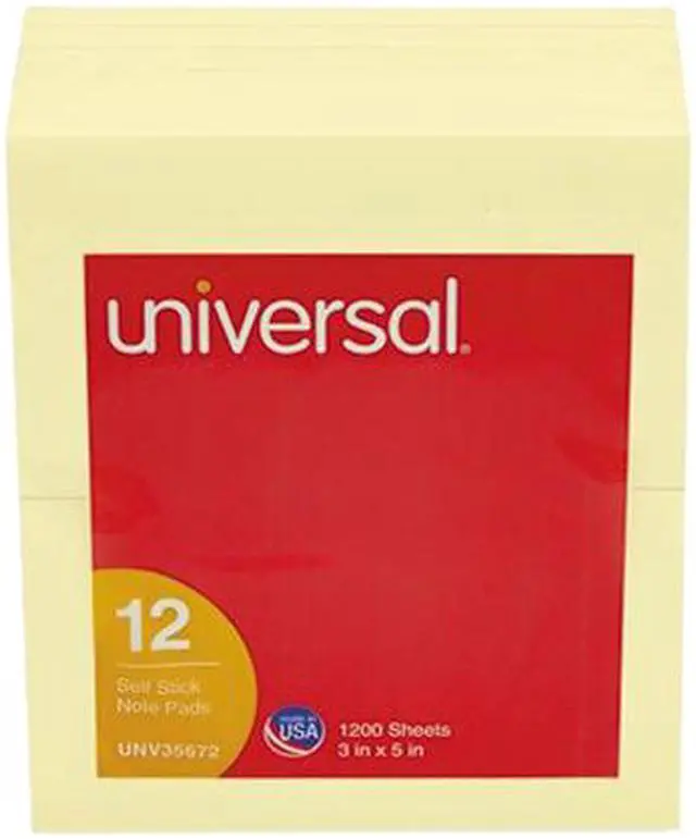 Alt view image 2 of 2 - Universal 35672 Universal Standard Self-Stick Yellow Color Note Pads UNV35672 UNV 35672