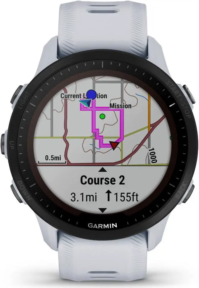 Alt view image 5 of 5 - Garmin Forerunner 955 Solar, Whitestone | Smart Watch 010-02638-01