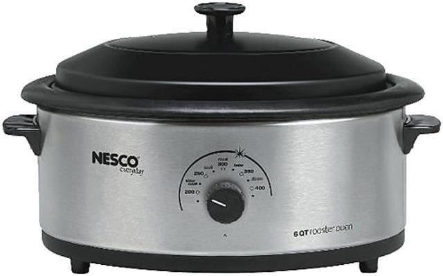 Nesco American Harvest 4816-25-30 Non-Stick 6-Quart Roaster Oven, Stainless  Steel 