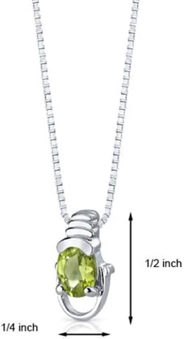 Alt view image 2 of 2 - 0.75 Ct. Oval Shaped Peridot in Sterling Silver Pendant with 18" Necklace