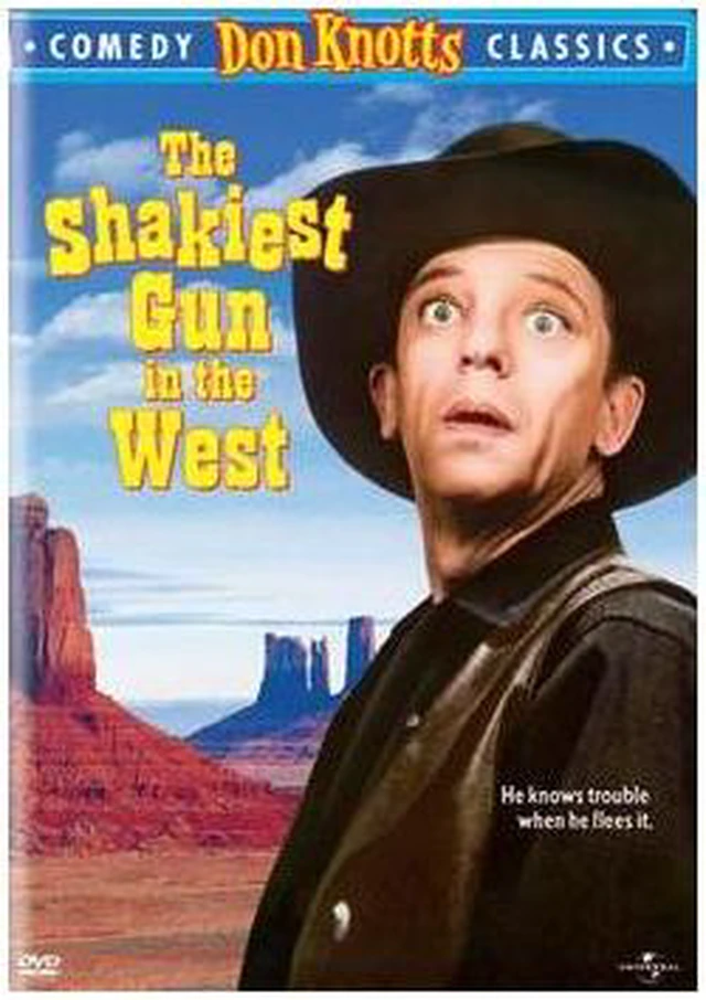 Main image of The Shakiest Gun In The West Don Knotts, Barbara Rhoades, Jackie Coogan, Don ``Red'' Barry, Ruth McDevitt, Frank McGrath, Terry Wilson, Carl Ballantine, Pat Morita, Robert Yuro