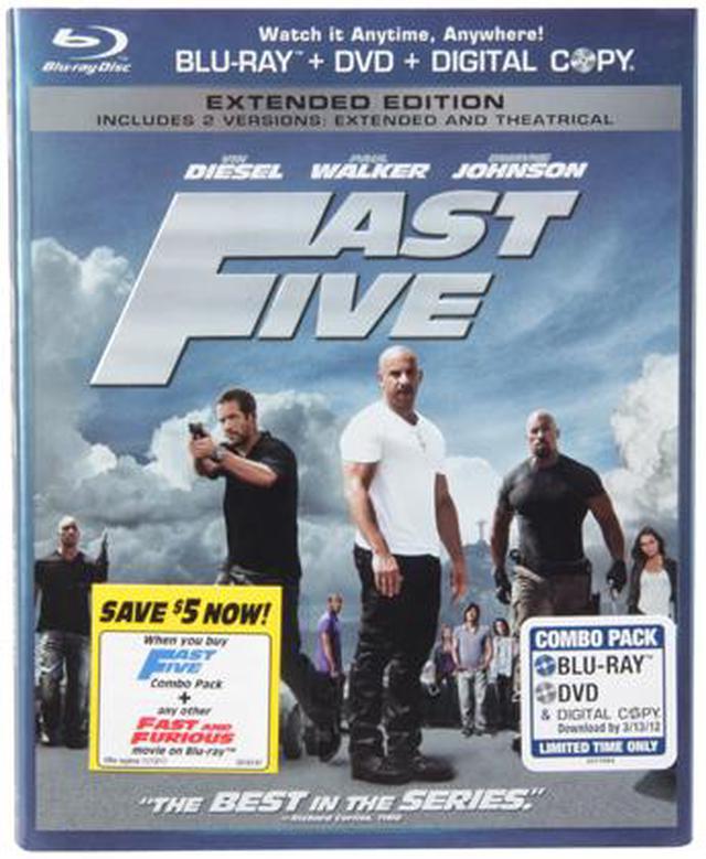 Main image of Fast Five (DVD + Digital Copy + Blu-ray/WS) Dwayne Johnson, Vin Diesel, Paul Walker, Jordana Brewster, Tyrese Gibson