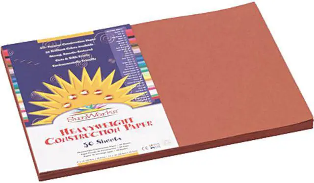 Main image of SunWorks 6707 Construction Paper- 58 lbs.- 12 x 18- Brown- 50 Sheets/Pack