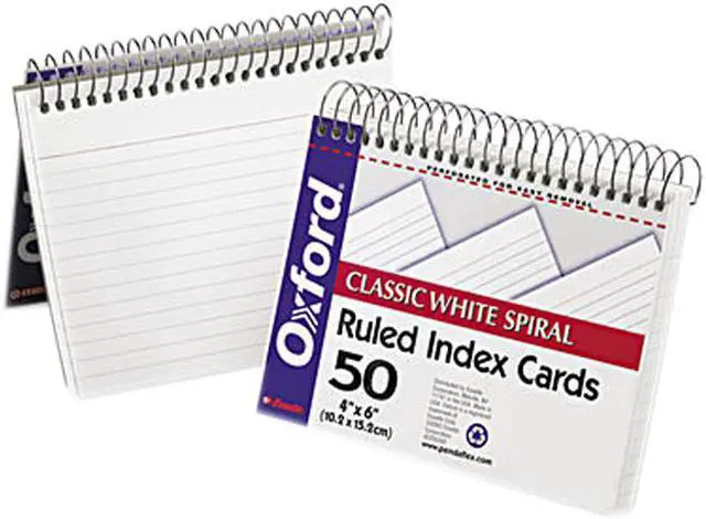 Main image of Esselte Pendaflex 40283 Spiral Index Cards, 4 x 6, White, 50/Pack
