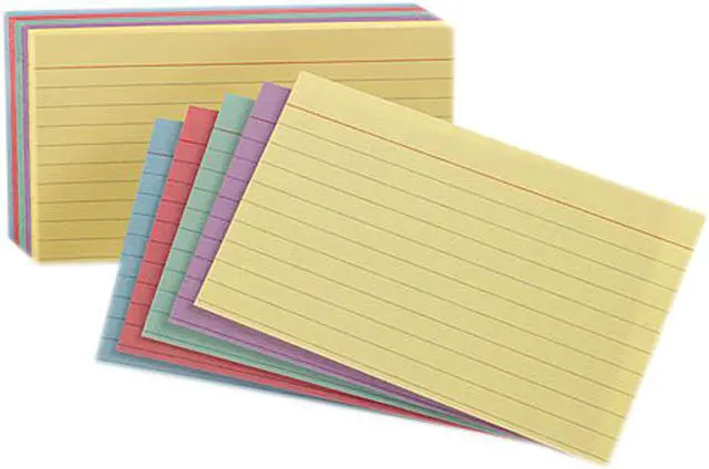 Main image of Oxford Ruled Index Cards, 5 X 8, Blue/Violet/Canary/Green/Cherry, 100/Pack 35810