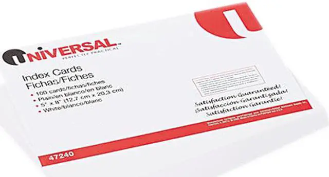 Main image of Universal 47240 Unruled Index Cards  5 x 8  White  100 per Pack