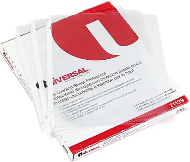 Main image of Universal 21129 Top-Load Poly Sheet Protectors  Heavy  Letter  Non-Glare  50/box
